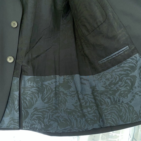 KENZO PARIS K FIT NAVY BLUE BUTTON DOWN HOMME WOOL BLAZER COAT - Picture 11 of 13